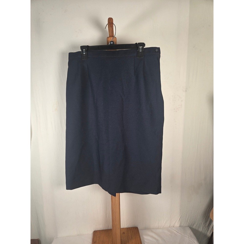 Leslie Fay Haberdashery Navy Blue Pencil Skirt Size 16 Professional Career Wear